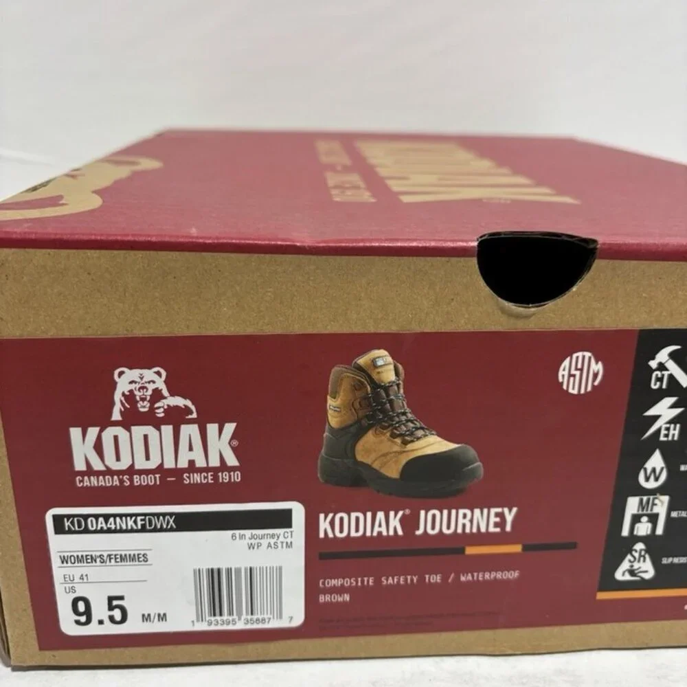 Kodiak Women’s Journey 6” Composite Toe Work Boots Brown, Size 9.5 M